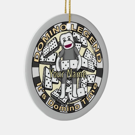 Sock Monkey Domino Legend ornament (Rechts)
