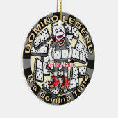 Sock Monkey Domino Legende Keramik Ornament (Rechts)
