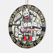 Sock Monkey Domino Legende Keramik Ornament (Links)