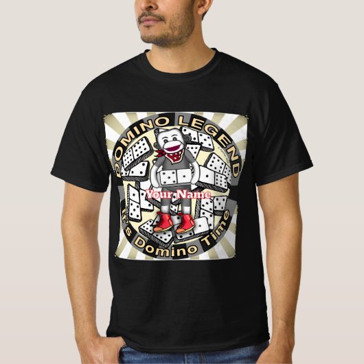 Sock Monkey Domino Legende T-Shirt (Vorderseite)