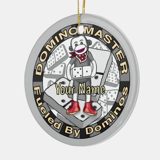 Sock Monkey Domino Master ornament (Links)