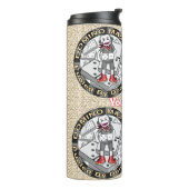 Sock Monkey Domino Master Tumbler Thermosbecher (Nach links gedreht)