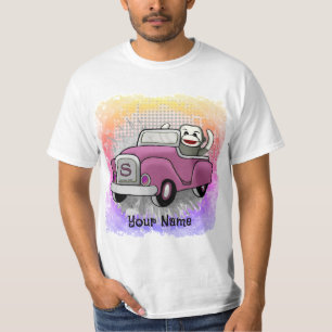 Sock Monkey Driving Car T - Shirt