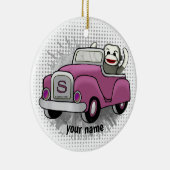Sock Monkey Driving Car Verzierung Keramik Ornament (Rechts)