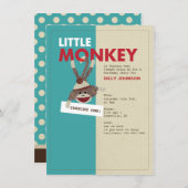 Sock Monkey Einladung-Turning ein! Einladung (Vorne/Hinten)