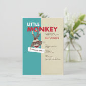 Sock Monkey Einladung-Turning ein! Einladung (Stehend Vorderseite)