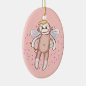 Sock Monkey Engel Oval Ornament (Rechts)