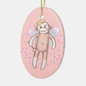Sock Monkey Engel Oval Ornament (Links)