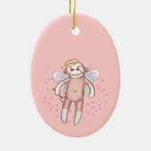 Sock Monkey Engel Oval Ornament (Hinten)