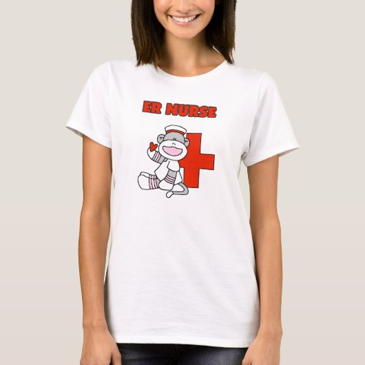 Sock Monkey ER Nurse T - Shirt und Geschenke (Vorderseite)