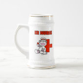 Sock Monkey ER Nurse T - Shirt und Geschenke Bierglas (Links)
