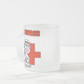 Sock Monkey ER Nurse T - Shirt und Geschenke Mattglastasse (Vorderseite Links)