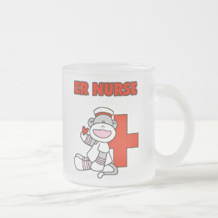 Sock Monkey ER Nurse T - Shirt und Geschenke Mattglastasse