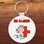 Sock Monkey ER Nurse T - Shirt und Geschenke Schlüsselanhänger (Vorderseite)