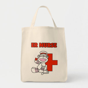 Sock Monkey ER Nurse T - Shirt und Geschenke Tragetasche