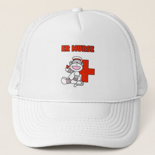 Sock Monkey ER Nurse T - Shirt und Geschenke Truckerkappe