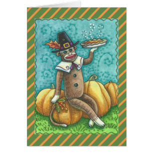 SOCK-MONKEY-ERNTEDANK-GREETCARD-Leere
