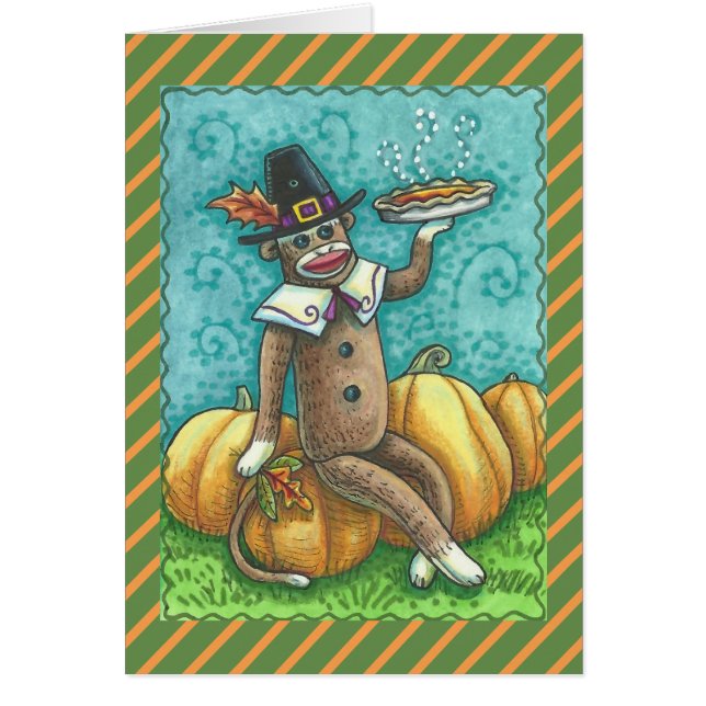 SOCK-MONKEY-ERNTEDANK-GREETCARD-Leere (Vorne)
