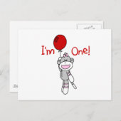 Sock Monkey Erstgeburt Tshirts und Geschenke Postkarte (Vorne/Hinten)