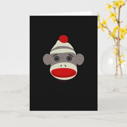 Sock Monkey Face Karte (Gelbe Blume)