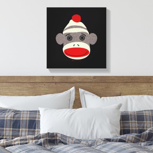 Sock Monkey Face Leinwanddruck (Insitu (Schlafzimmer))
