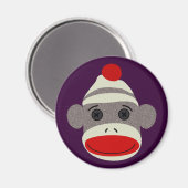 Sock Monkey Face Magnet (Vorderseite/Rückseite)
