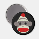 Sock Monkey Face Magnet (Vorderseite/Rückseite)