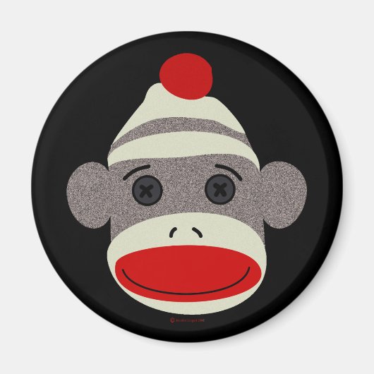 Sock Monkey Face Magnet (Vorne)