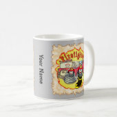 Sock Monkey Feuerwehrauto Feuerwehrmann Kaffeetasse (VorderseiteRechts)