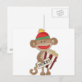 Sock Monkey-Filmabend Postkarte (Vorne/Hinten)