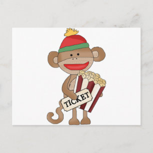 Sock Monkey-Filmabend Postkarte