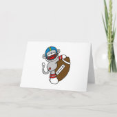Sock Monkey Football Karte (Vorderseite)