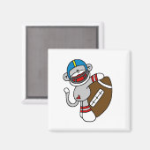 Sock Monkey Football T - Shirt und Geschenke Magnet (Vorderseite/Rückseite)