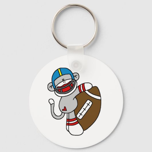Sock Monkey Football T - Shirt und Geschenke Schlüsselanhänger (Vorderseite)