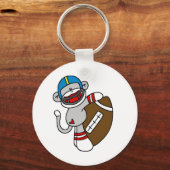 Sock Monkey Football T - Shirt und Geschenke Schlüsselanhänger (Vorderseite)