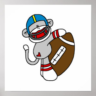 Sock Monkey Football T Shirts und Geschenke Poster
