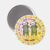 Sock Monkey Freunde Magnet (Vorderseite/Rückseite)