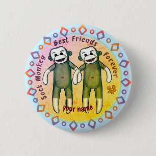 Sock Monkey Freunde Pinbutton Button
