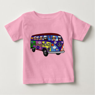 Sock Monkey Friedensbus Baby T-shirt