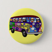 Sock Monkey Friedensbus Button (Vorderseite)
