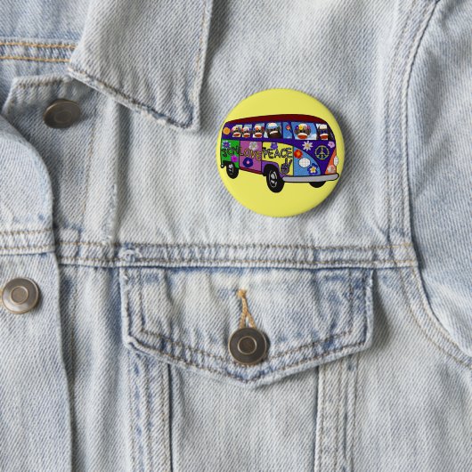 Sock Monkey Friedensbus Button (Beispiel)