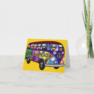 Sock Monkey Friedensbus  Dankeskarte