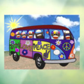 Sock Monkey Friedensbus Fensteraufkleber (Blatt 3)