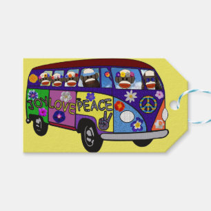 Sock Monkey Friedensbus  Geschenkanhänger