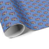 Sock Monkey Friedensbus Geschenkpapier (Rolleneckpunkt)