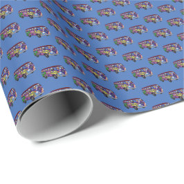 Sock Monkey Friedensbus Geschenkpapier