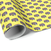 Sock Monkey Friedensbus Geschenkpapier (Rolleneckpunkt)
