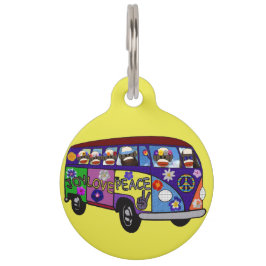 Sock Monkey Friedensbus Haustier i.d. Etikett Haustiermarke