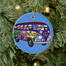 Sock Monkey Friedensbus Keramik Ornament