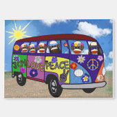 Sock Monkey Friedensbus Magnet (Vorderseite)